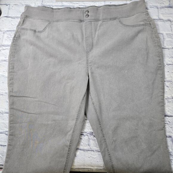 Lot of 2 pair Terra & Sky Jeggings Gray and Black Acid Wash size 3X (24W-26W) - Picture 9 of 16